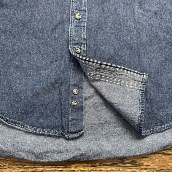 RARE, CHICAGO‎ FOXTROT Store, Mens Button Down Denim Shirt Large 100% Cotton - Picture 6 of 13